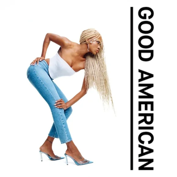 Good American 🩵 Glass Slipper Mules - Blue - Size 7 - Picture 7 of 8